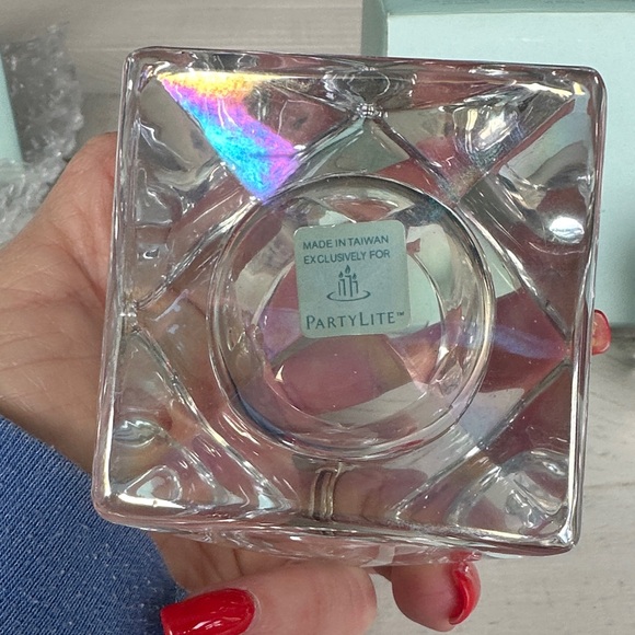 NWT PartyLite Crystal Candle Holders P8035 Discover Prism - Picture 3 of 7
